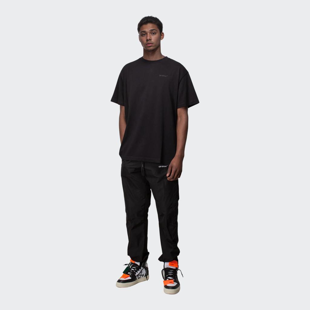 Off-White Diag Tab Over Short-Sleeve Tee Black/Black Men Tops OMAA038C99JER0041010