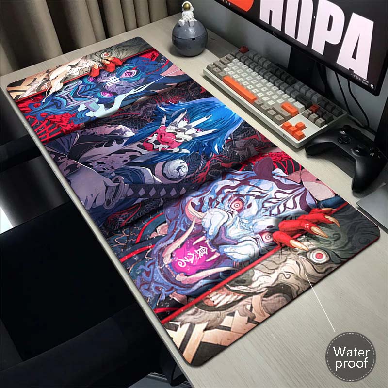 Gaming Esports Mouse Pad Universal Desktop And Laptop Computer Anime ONI Girl Black Office Rubber Anti Slip Pad