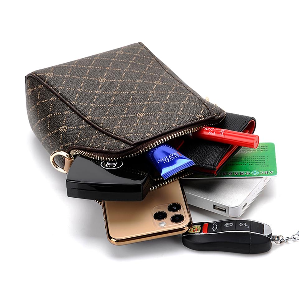 Letter Print Women's Crossbody Bag High-Quality PU Leather Small Square Bag Fashion Shoulder Handbag