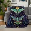 "Enchanted Moth & Cicada Art Print: Celestial Nature Decor"Blanket Flannel Throw Blanket for Sofa, Bed, Travel, Camping, Office, Couch, Chai