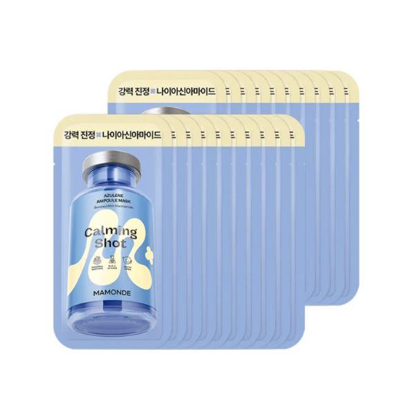 Mamonde Calming Shot Azulene Ampoule Mask Soothing & Barrier Care 20 Sheets