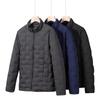 Men's Autumn & Winter Solid Color 3D Duck Down Jacket for Middle-Aged & Elderly - Large Size with Graphene for Warmth