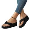2025 Women's Platform High Heel Wedge Beach Thong Sandals for Petite Height Increase