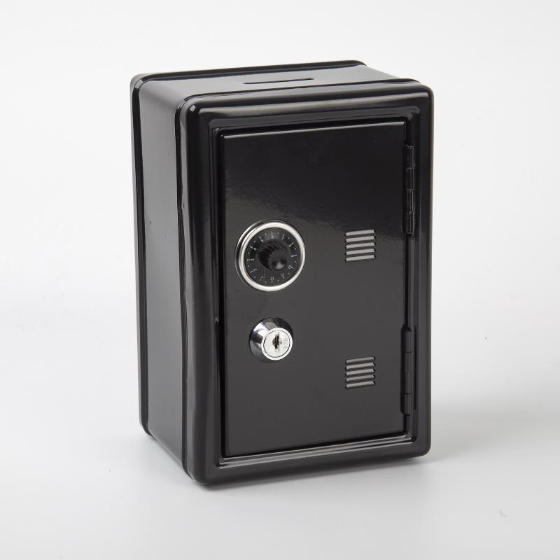 Mini Metal Piggy Bank with Password Combination Lock & Key Portable Small Money Safe for Kids Student Dorm Storage Use
