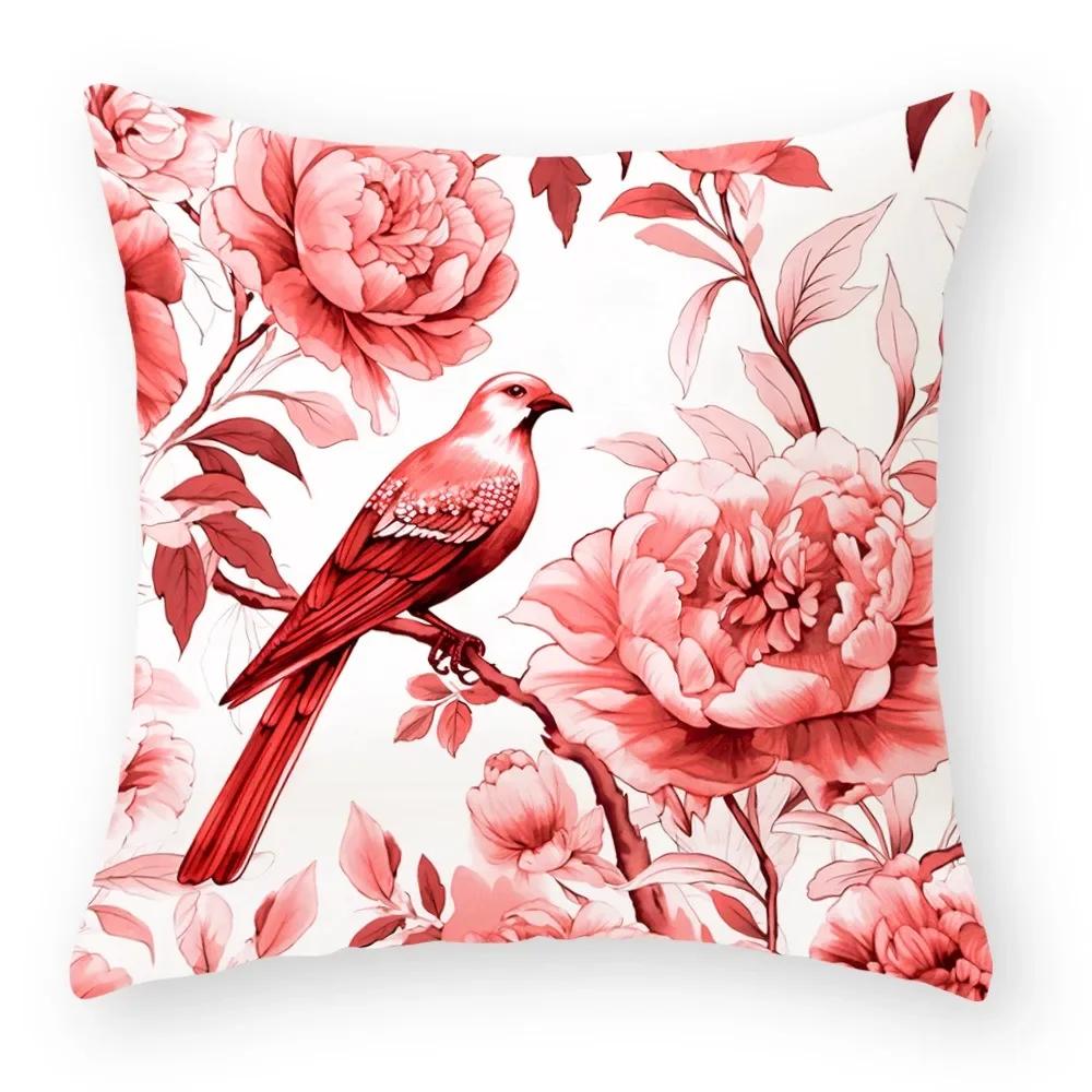 Office Sofa Car Cushion Cover Plant Flower Cat Pattern Luxury Home Decor Pillow Cover