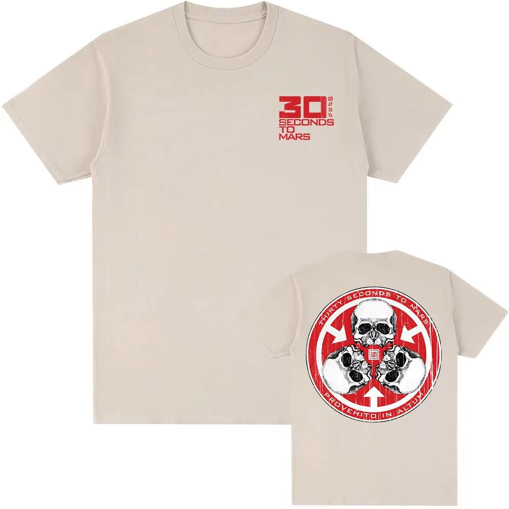 30STM Distressed Logo Rock Band Thirty Seconds To Mars T-shirt Cotton Fashion Short Sleeve Tshirt Casual Summer Men's Women Tee