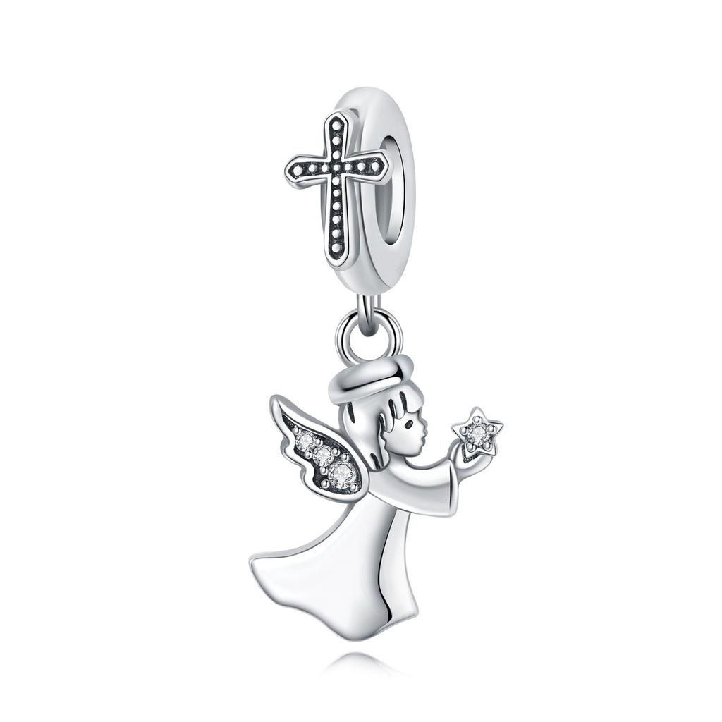 2026 Angel Eyes Cross Charm Positioning Buckle Charm Bead Jewelry Bracelet Accessories 925 Silver Girl