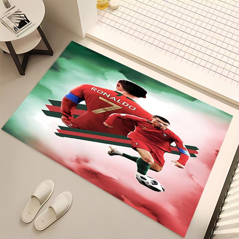 1pc Cristiano Ronaldo Print Area Rug - Soft, Washable Non-Slip Indoor Mat, Living Room, Home Office Decorative Rug,Office Decorative