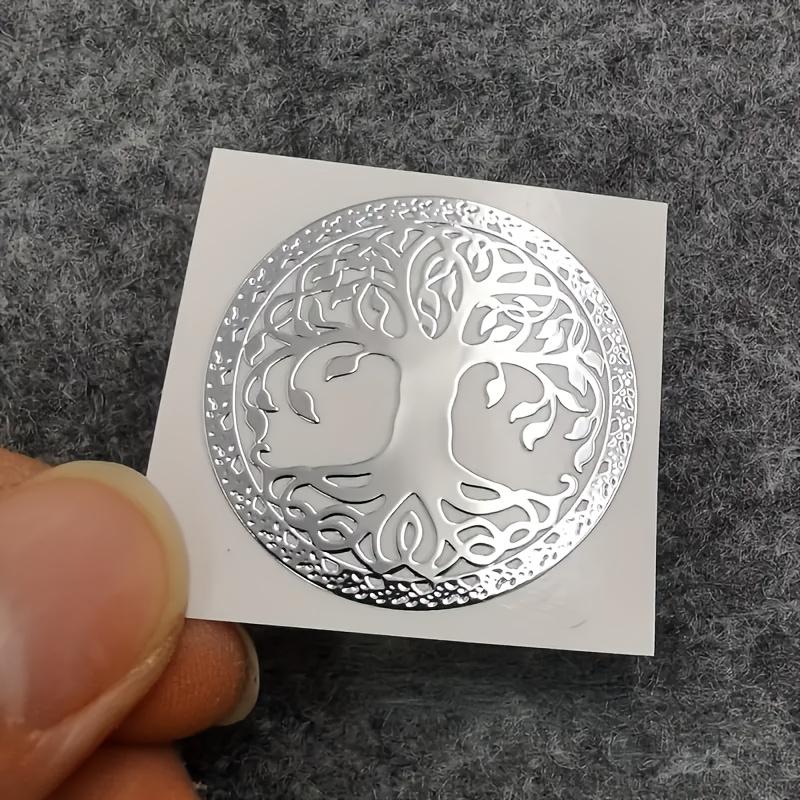1 шт./2 шт. Самоклеящиеся металлические наклейки  Древо Жизни  - Декор для телефона и ноутбука, Изысканный дизайн  Древо Жизни серебряный