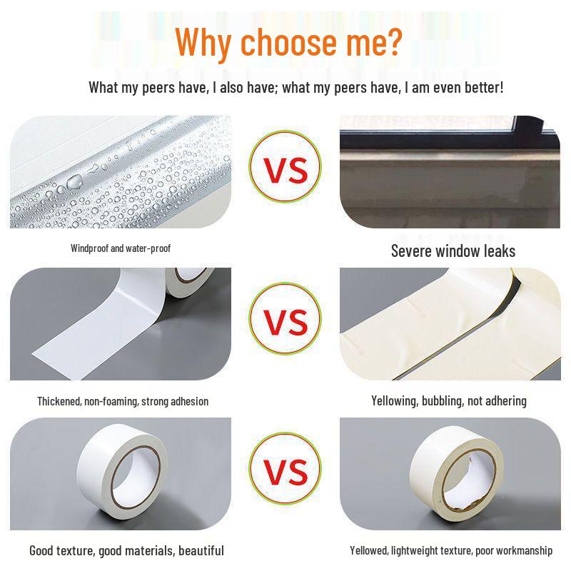 High Viscosity Windproof Window & Door Sealing Tape - No Trace Carpet Tape for Gap Sealing