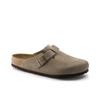 Birkenstock Boston Soft Footbed Unisex Suede Casual Clogs Taupe Regular Fit 560771