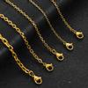 1.6/2.4/3/4/5mm Mens and Women Cut O Chain Gold Color Plated Stainless Steel Oval Rolo Necklace Choker Metal Jewelry Accessories