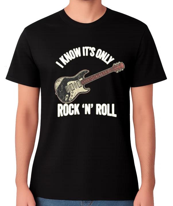 I Know It s Only Rock N Roll Guitar T-Shirt Vintage Music Tee Guitar Top XS