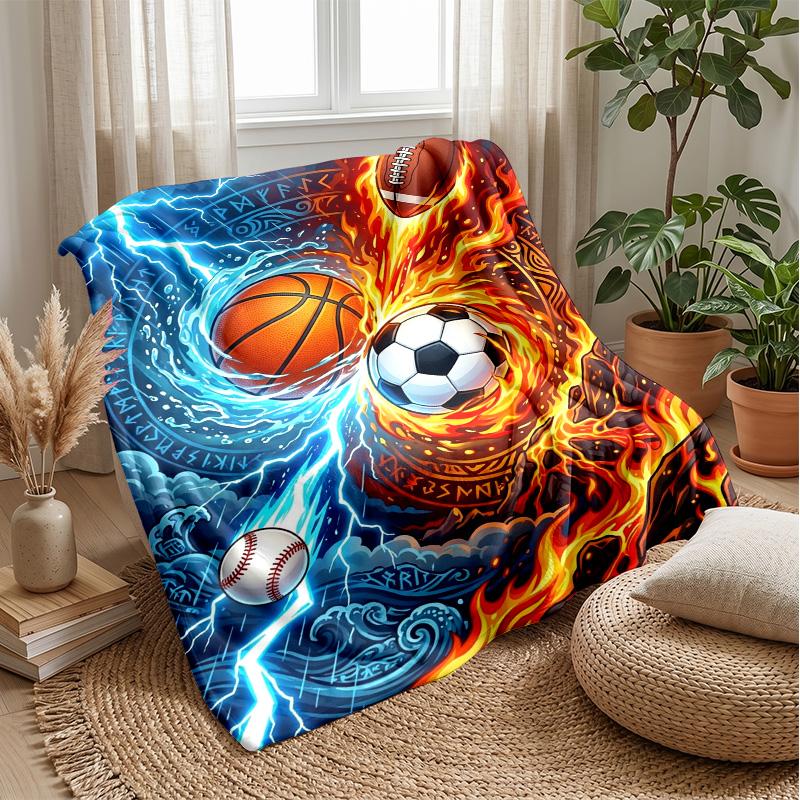 Sports in Flames and Ice 2 Theme blanket Lightweight Warm Flannel Blanket Decorative Throw Blanket for Home Decoration