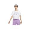 Camiseta Feminina de Manga Curta com Gola Redonda e Estampa de Logotipo de Roupa Esportiva Branco FZ2856-100