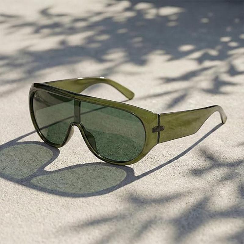 Y2K Trendy One Piece Oversized Sunglasses for Women Men Big Large Frame Punk Square Pilot Sunglasses Retro Chunky Shield shades