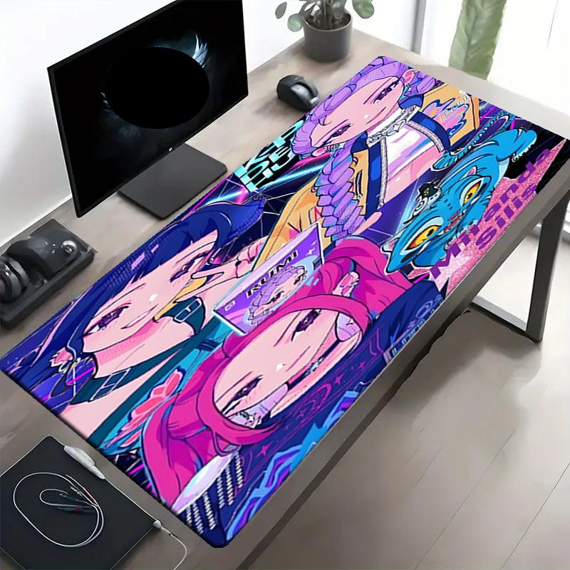 Tappetino per Mouse con Stampa KPop Demon Hunters, Tappetino Antiscivolo per Tastiera da Desktop, per PC Laptop Gaming Lavoro Uso Quotidiano, Fantastico Regalo Sorpresa per Festival