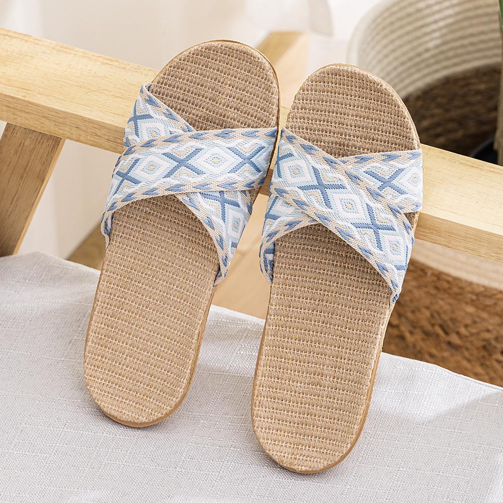 Four Seasons Women's Linen Deodorant Anti-slip Indoor/Outdoor Silent Slippers