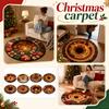Christmas Round Area for Living Room, Large Carpet for Bedroom and Sofa, Festive Floor 120120 Cm