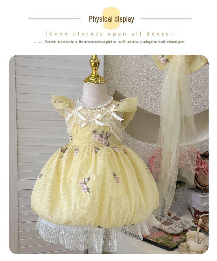Quick Delivery: 2025 Summer Bow Fashion Baby Girl Birthday Party Dress