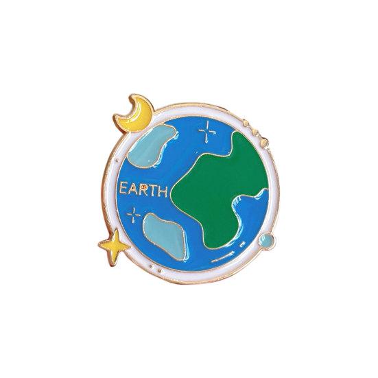 De Otte Planeter Broche, Venus/Jorden/Jupiter/Uranus/Neptun Broche, Metalmærke, Kreativ Planet Serie Broche, Emaljenåle til Skoletaske Rygsæk
