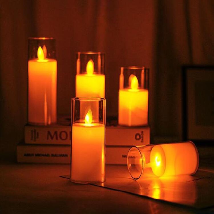 Electronic LED Flameless Candle Lampshade Light with Realistic Flame Holiday