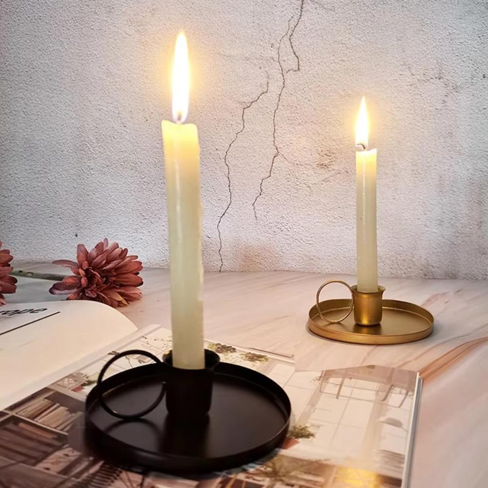Portable Candle Stand Metal Desktop Candlestick Adornment Home Wedding Decorations