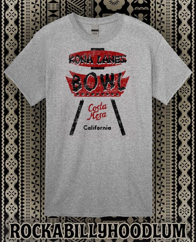 Retro Travel T-Shirt Vtg Art Souvenir Tiki Kona Lanes Costa Mesa CA Unisex T-Shirt S