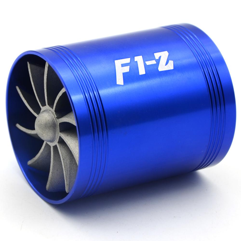 Double Turbine Turbo Charger Air Intake Gas Fuel Saver Fan Car Supercharger