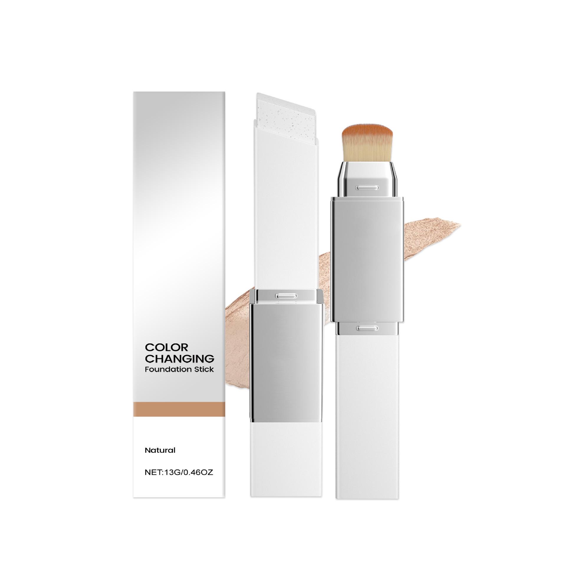 Zephoco 2-in-1 Color-Changing Foundation Stick - Lightweight, Moisturizing, Hydrating, Skin-Nourishing (Ivory White)
