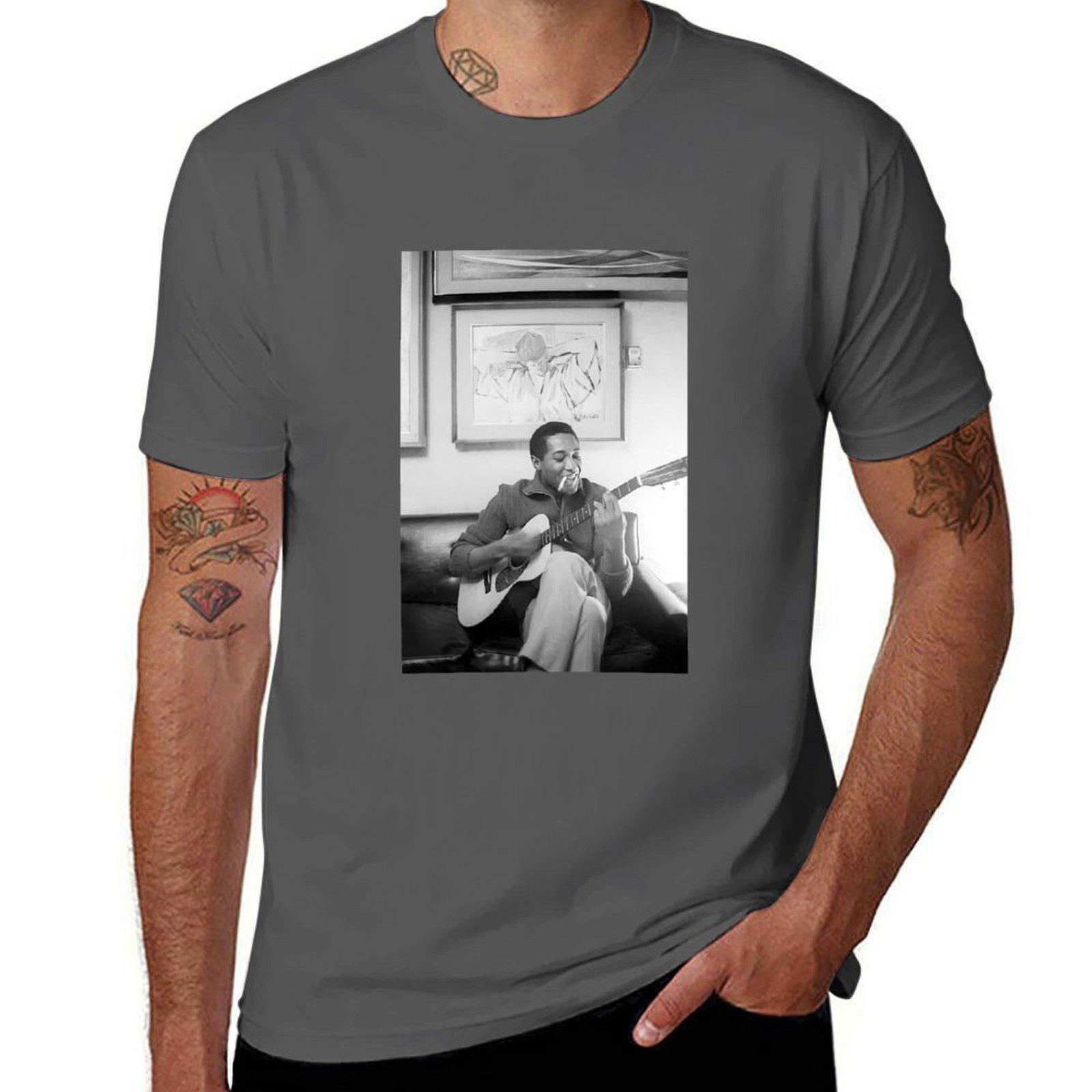 

Sam Cooke Playing Guitar T-Shirt men t shirt cotton 100% man t shirt designer T-Shirt 4XL