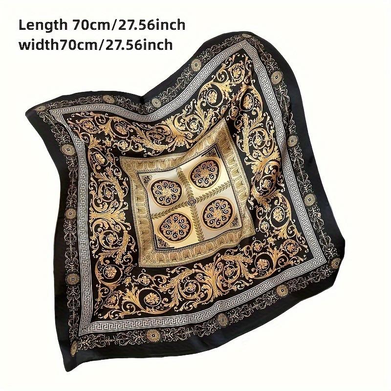 70 * 70cm Silk Scarf Square Scarf Professional Simulation Silk Scarf Retro Printed Silk Scarf for Women
