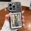 Transparent Card Wallet Slot Bag Holder Case For iPhone 16 15 14 13 12 11 Pro Max Mini X XR 7 8 Plus Clear Shockproof Soft Cover