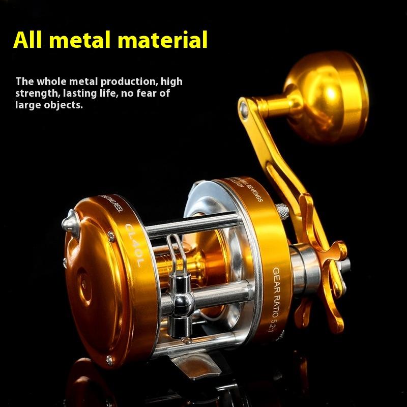 Single Rocker Drum Reel 40L50L60L Double Brake System 2+1BB Jumping Ship Sea Fish Fishing Die-casting Reel Catching Salt Water