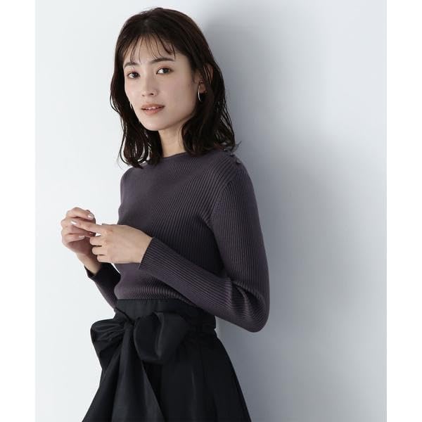 Natural Beauty Basic Asymmetrical Rib Knit Sweater In Charcoal Women's