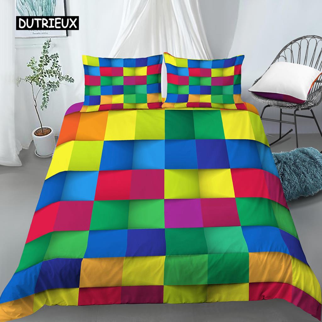 Set Copripiumino Geometrico Misura King Bianco Tonalità Oro Set Biancheria da Letto Bohemien Copripiumino Morbido con Federa Copripiumino Singolo