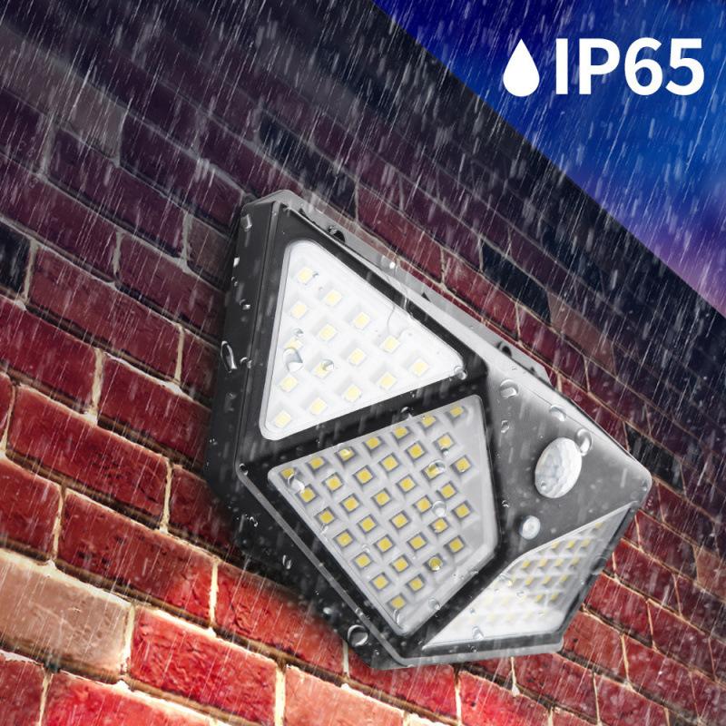 Foxhawk YX-100 IP65 Waterproof LED Infrared Body Sensing Solar Polycarbonate Diffuser Street Outdoor Black Wireless Wall Lamp