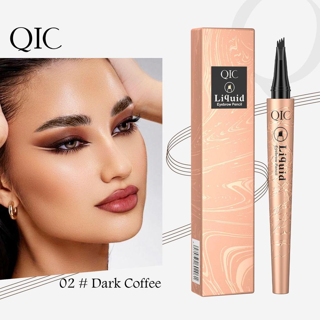 QIC Color Makeup Waterproof Liquid Eyebrow Pencil - Four-Prong Design