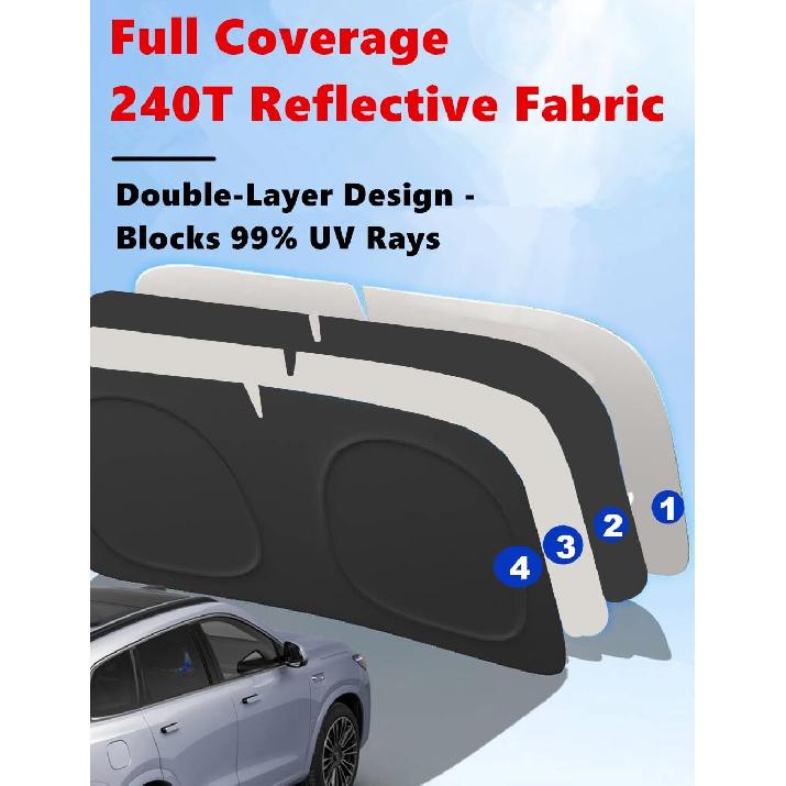 Windshield Sun Shade for -2025 Chevrolet/Chevy Blazer 240T Double-Layer Foldable Car Front Window Sunshade Accessories 240 T Sun Visor Protector