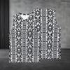 Men s Plus Size V Neck Sleeveless Tank Top Ethnic Geometric Printed Off White