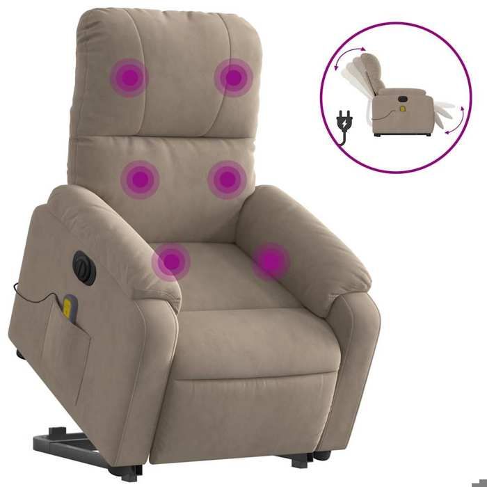 VidaXL Electric Massage Recliner Taupe 3204950