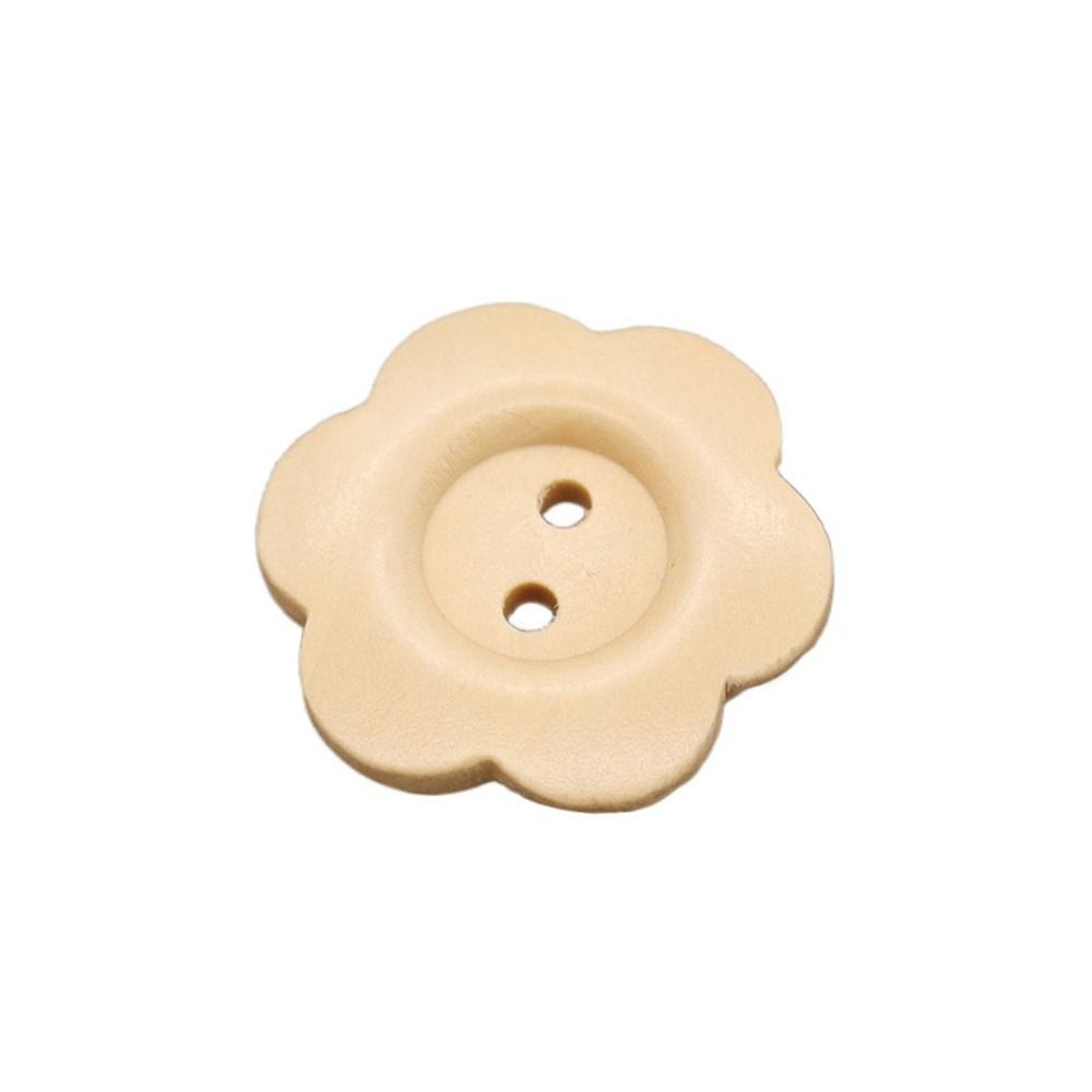 50PCS Round Clothing Button Flower Shaped Sewing Button Overcoat Wood Buttons  Clothing Sewing