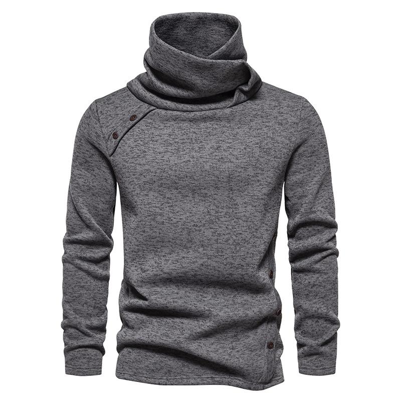 Men S Mock Turtleneck Knit Sweater Casual Solid Long Sleeve