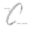 ZAKOL Fashion Cubic Zirconia Cuff Bangles for Women Trendy Baguette Men Open Bracelet Party Jewelry B154