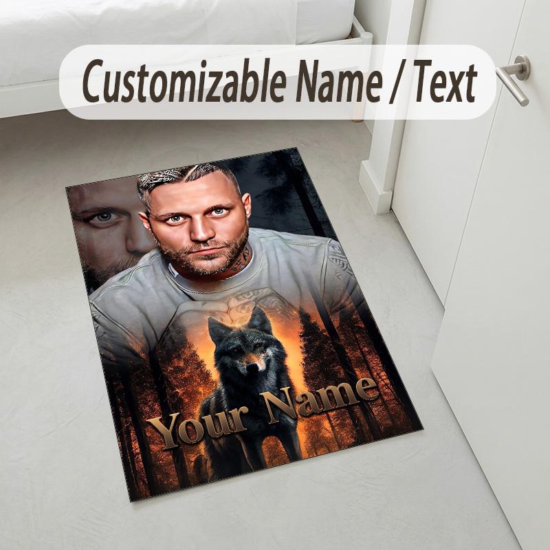 Personalized Crystal Velvet Carpet,Kontra K Custom Printed Name, Plush Area Rug For Home Indoor Decor