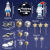 22pcs Space Cake Topper Space Cupcake Toppers Astronaut Figurine Birthday Outer Space Themed Party Decorations Planet Rocket Pearl Balls Star DIY