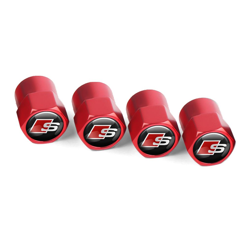 4Pcs Car Accessories 3D Metal Wheel Tire Valve Caps Auto Accessories For Audi S A4 B8 8P A3 A5 A6 C7 A1 A7 A8 Q2 Q3 Q5 Q7 Q8 TT