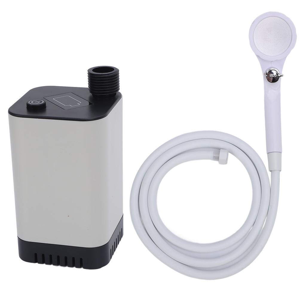 Tragbare Campingdusche 5200mAh Wiederaufladbare Duschpumpe Gefilterter Duschkopf für Camping Wandern Reisen Strand