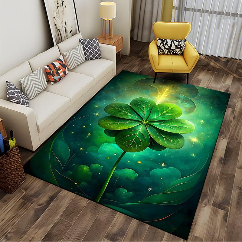 Four-Leaf Clover Green Design suitable as a non-slip mat for the living room or bedroom sofa