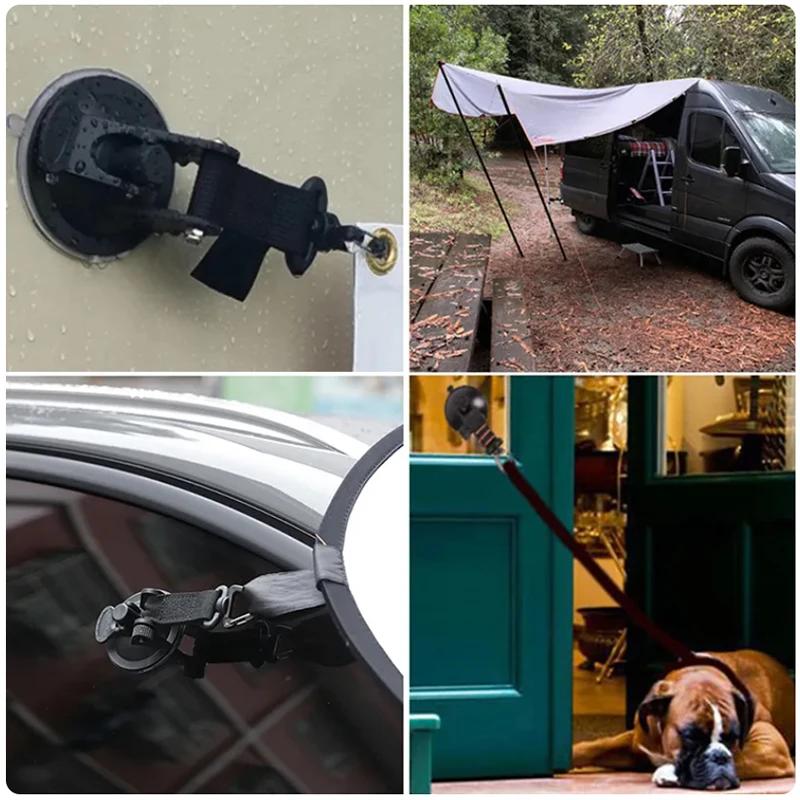 Car Truck Tent Suction Cups Buckle Round Triangular Side Awning Anchors Outdoor Camping Tent Suckers Securing Hook Accessories
